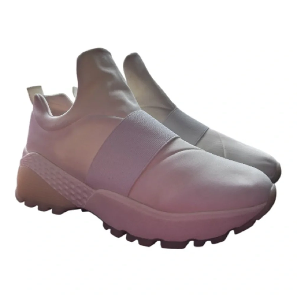 J/Slides White Slip-On Platform Sneakers | Size 8